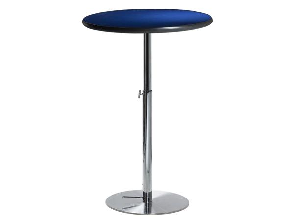 CEBT-022 | 30" Round Bar Table w/ Blue Top and  Hydraulic Base -- Trade Show Furniture Rental